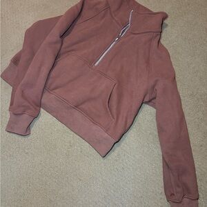 Brown Half-Zip Pullover Sweatshirt